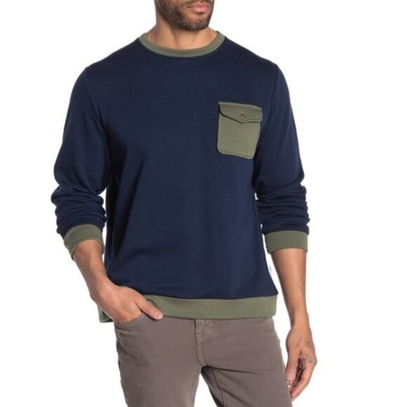 Onia Hudson Colorblock Crew Neck Sweatshirt - Picture 1 of 6